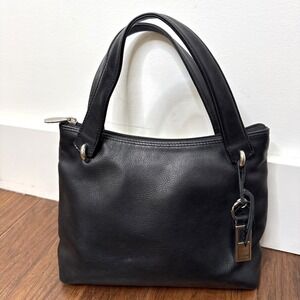 Vintage Y2K Rolfs Leather Micro Mini Handbag‎ Double Top Handles Zip Minimalist